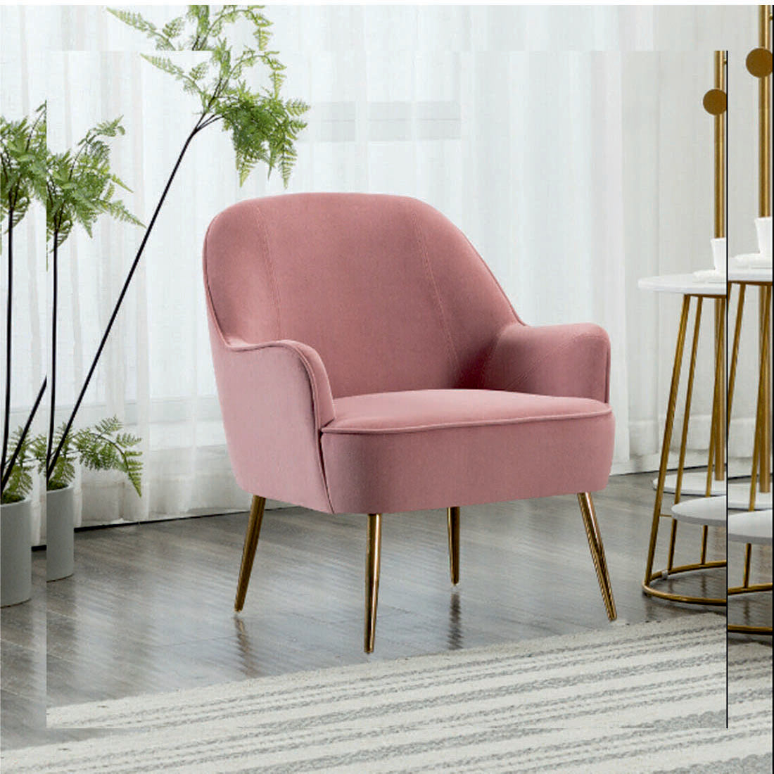 Cake Pink Cushiony Luxury Velvet Lounge Chair