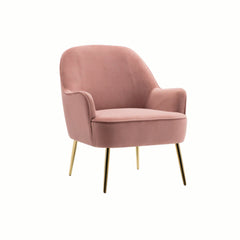 Cake Pink Cushiony Luxury Velvet Lounge Chair