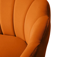 Shell Motif Luxury Mustard Velvet Lounge Chair