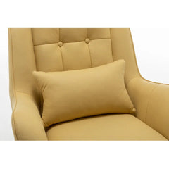 Classic Yellow Thick Padded Velvet Armchair with Cushion