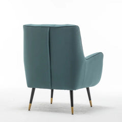 Olive Green Thick Padded Velvet Armchair with Cushion