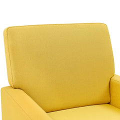 Yellow Standard Velvet Chair With Ottoman