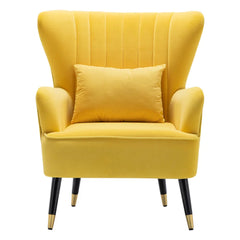 Yellow Chic Tufted Accent Chair With Cushion