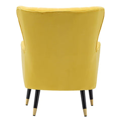 Yellow Chic Tufted Accent Chair With Cushion