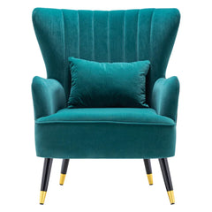 Emerald Chic Tufted Accent Chair With Cushion