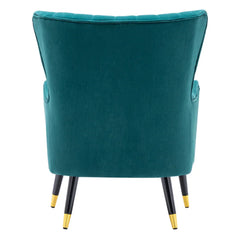 Emerald Chic Tufted Accent Chair With Cushion