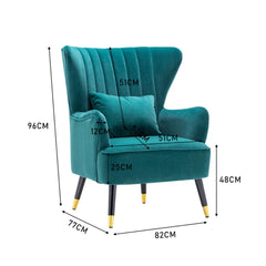 Emerald Chic Tufted Accent Chair With Cushion