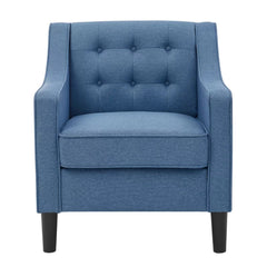 Skyblue Tufted Comfy Lounge Chair With Ottoman