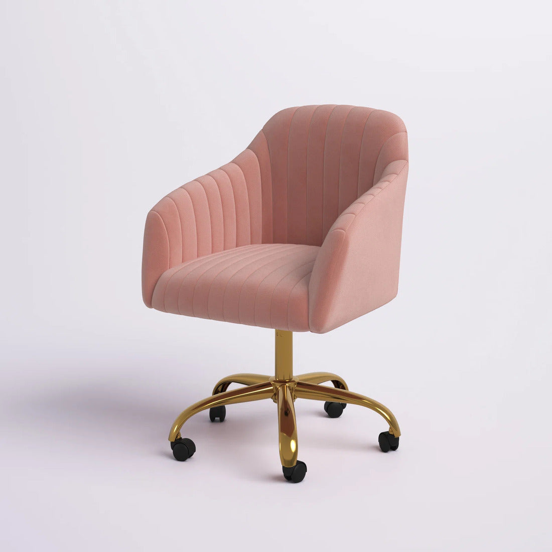 Office Chair Pink And Brass Chair Refined Baby Pink Tufted Velvet