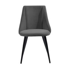 Minimalist Grey Velvet Dining Chair