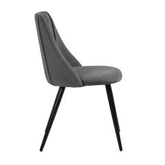 Minimalist Grey Velvet Dining Chair