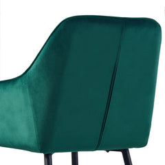 Emerald Diamond Cut Velvet Accent Chair With Black Legs