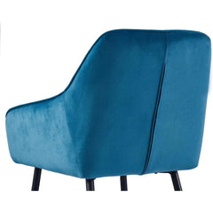 Blue Diamond Cut Velvet Accent Chair With Black Legs