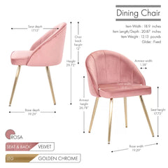 Golden Legged Luxury Pink Velvet Accent Chair