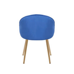 Golden Legged Luxury Blue Velvet Accent Chair