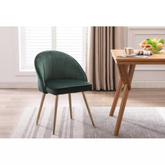 Golden Legged Luxury Green Velvet Accent Chair