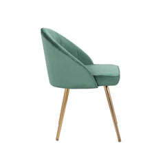 Golden Legged Luxury Green Velvet Accent Chair