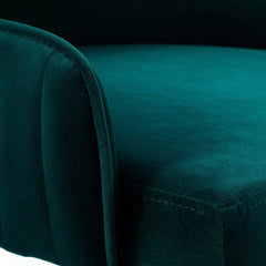 Luxury Emerald Velvet Armchair With Golden Base