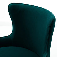 Luxury Emerald Velvet Armchair With Golden Base