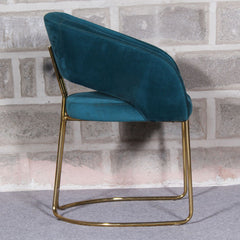 Luxe Blue Comfort Seating Velvet & Iron Dining Chair