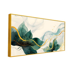 Abstract Elegant Golden Flower Canvas Wall Paintings for Home and Office Décor