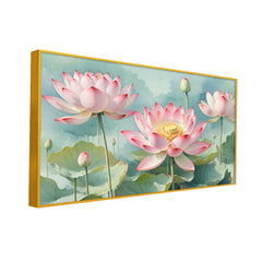 Pink Lotus Painting for Vastu Lotus Painting for Wall Decoration