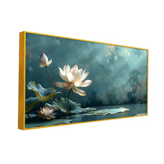 White Lotus Vastu Painting For Wall Decor for living room, Hotels Wall Décor