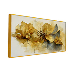 Abstract Golden Flower Canvas Wall Painting for Home Décor