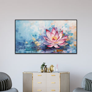 Elegant Pink Lotus Vastu Canvas Wall Painting