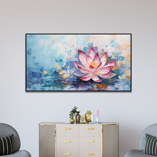 Elegant Pink Lotus Vastu Canvas Wall Painting