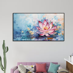 Elegant Pink Lotus Vastu Canvas Wall Painting