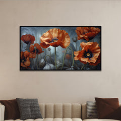 Elegant Vibrant Flower Floating Framed Canvas Wall Painting