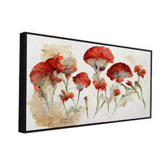 Abstract Red Flower Canvas Painting for Home, Office, and Hotels Wall Décor