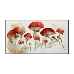 Abstract Red Flower Canvas Painting for Home, Office, and Hotels Wall Décor