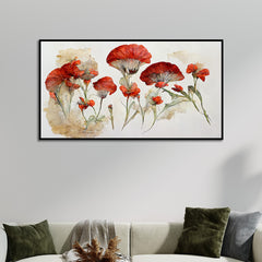 Abstract Red Flower Canvas Painting for Home, Office, and Hotels Wall Décor