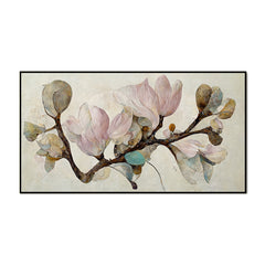 Magnolia Branch with Blossoming Flower Canvas Wall Painting