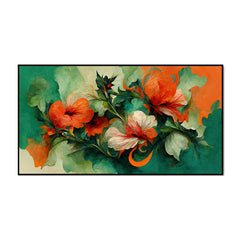 Elegant Floral Canvas Painting in Baroque Style for Wall Décor