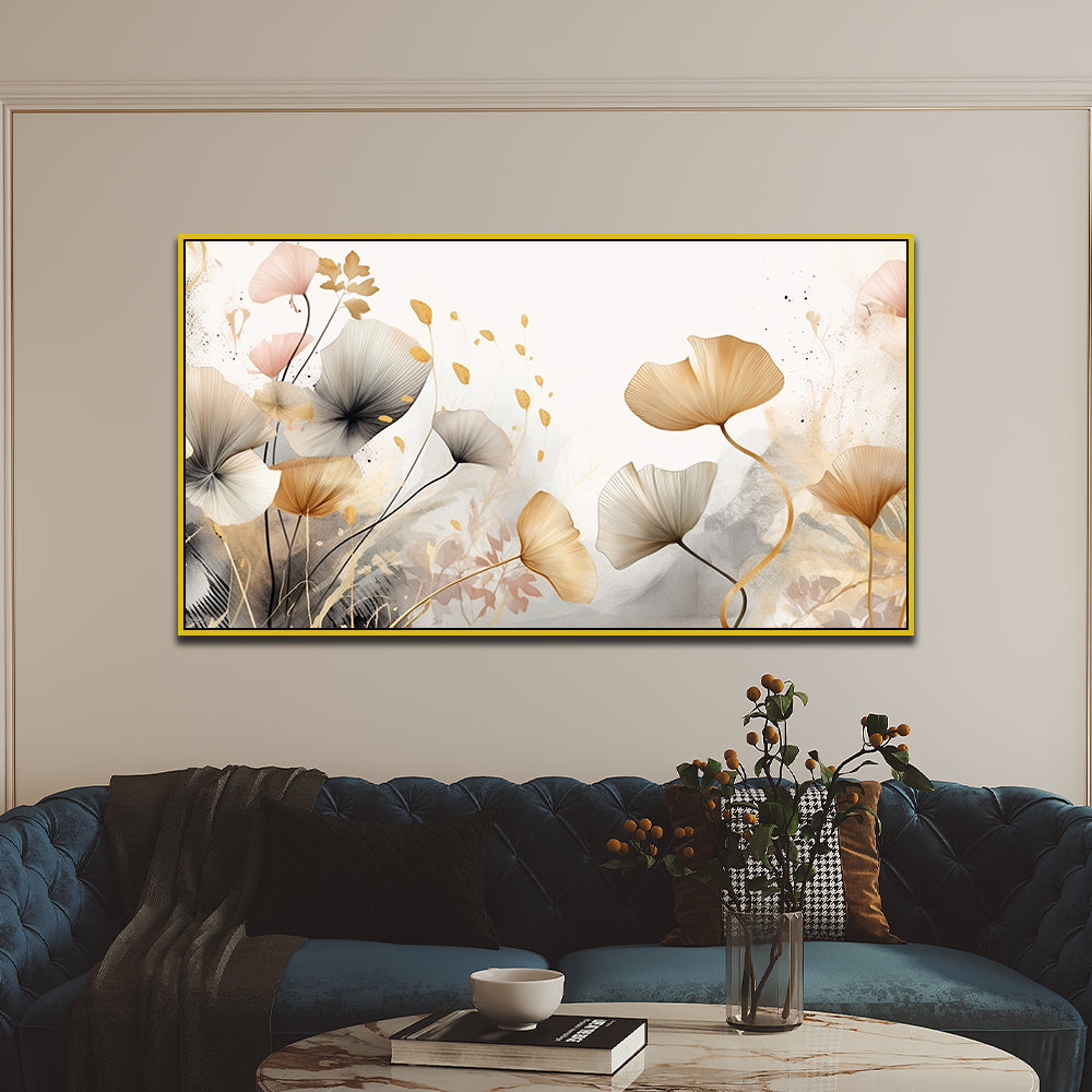 Blossom Serenity Elegance Canvas Wall Painting with Frame