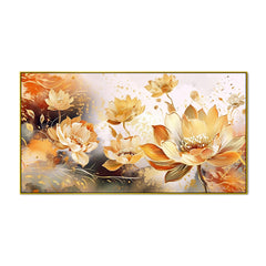 Bright Golden Petal Serenity Floral Canvas Wall Painting