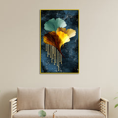 Abstract Golden Flower Canvas Wall Paintings