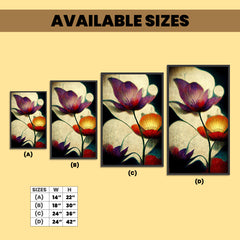 Digital Printed Purple and Gold Floral Canvas Wall Painting