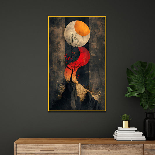 Golden Horizon Abstract Canvas Wall Painting for Home Décor