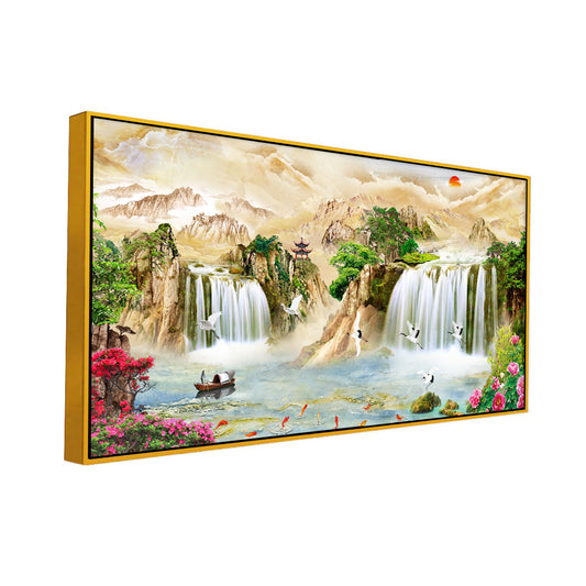 Panoramic Elegant Nature Waterfall Canvas Wall Painting