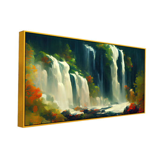 Tropical Jungle Waterfall Nature Canvas Wall Painting