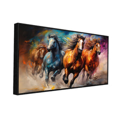 Majestic Brown Running Horses Canvas Wall Paintings for Home Décor