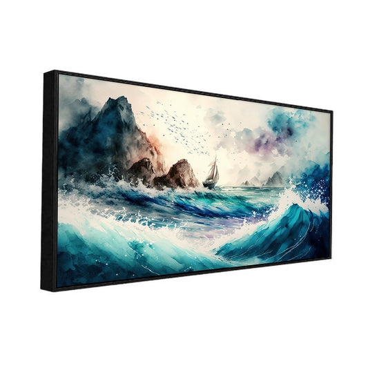 Sailing Boat on the Sea Wave Canvas Wall Painting