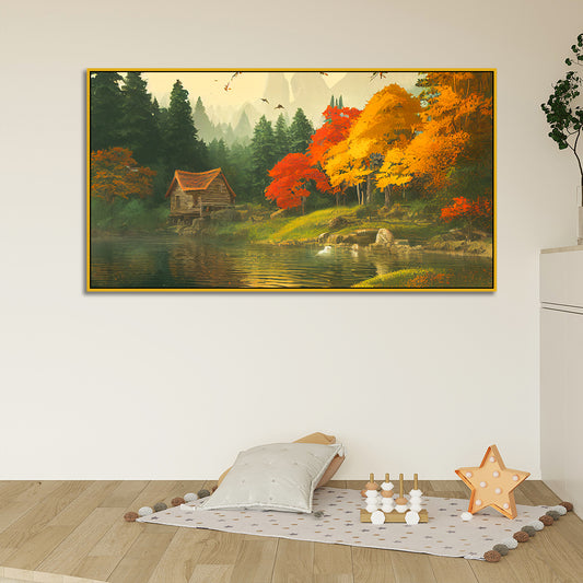 Abstract Nature Canvas Painting for Wall Décor with Floating Frame