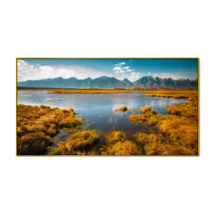 Beautiful Serene Mountain Lake Abstract Canvas Wall Painting for Home Décor