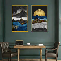 Abstract Mountains Canvas Wall Wall Painting Two Pieces