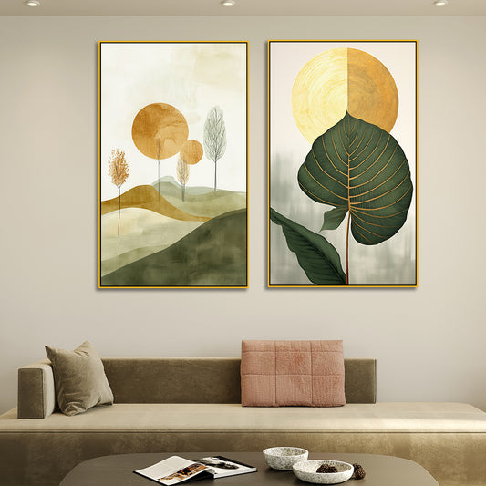 Modern Stylish Boho Canvas Wall Painting Two Pieces